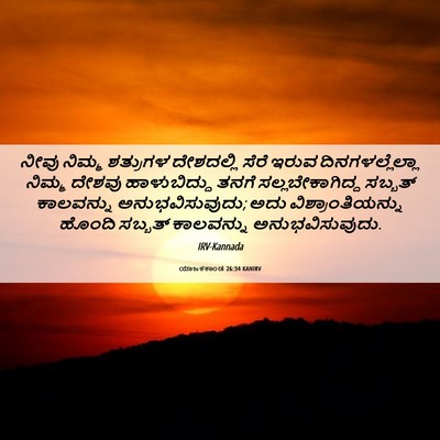 Picture 06 - ಯಾಜಕಕಾಂಡ 26:34 KANIRV - ನೀವು ನಿಮ್ಮ - Bible Verse Picture