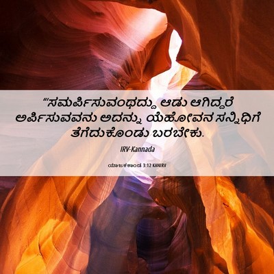 Picture 06 - ಯಾಜಕಕಾಂಡ 3:12 KANIRV -  - Bible Verse Picture