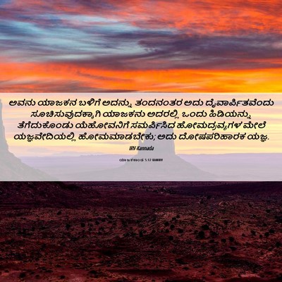 Picture 06 - ಯಾಜಕಕಾಂಡ 5:12 KANIRV - ಅವನು ಯಾಜಕನ ಬಳಿಗೆ - Bible Verse Picture