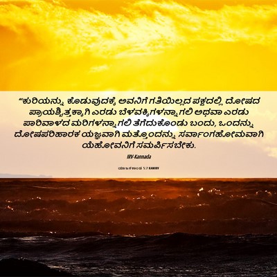 Picture 06 - ಯಾಜಕಕಾಂಡ 5:7 KANIRV - “‘ಕುರಿಯನ್ನು - Bible Verse Picture