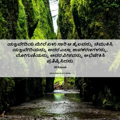 Picture 06 - ಯಾಜಕಕಾಂಡ 8:11 KANIRV - ಯಜ್ಞವೇದಿಯ ಮೇಲೆ - Bible Verse Picture