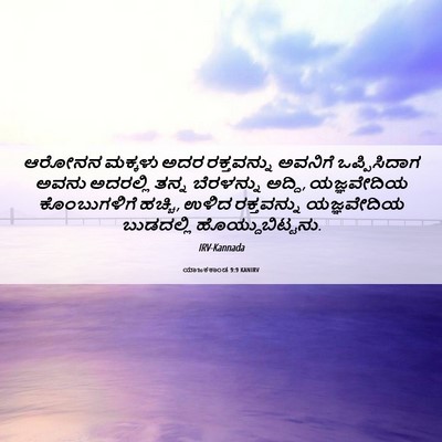 Picture 06 - ಯಾಜಕಕಾಂಡ 9:9 KANIRV - ಆರೋನನ ಮಕ್ಕಳು ಅದರ - Bible Verse Picture