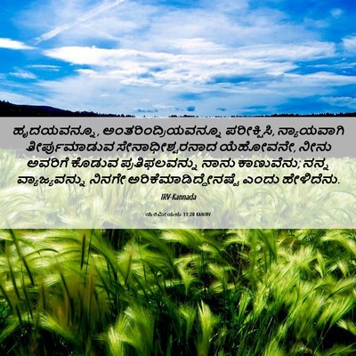 Picture 06 - ಯೆರೆಮೀಯನು 11:20 KANIRV - ಹೃದಯವನ್ನೂ, - Bible Verse Picture