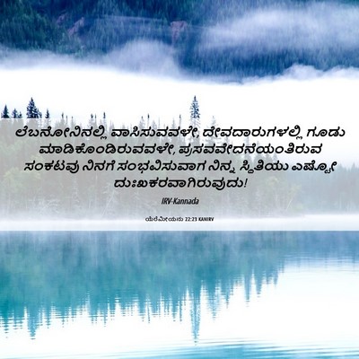 Picture 06 - ಯೆರೆಮೀಯನು 22:23 KANIRV - ಲೆಬನೋನಿನಲ್ಲಿ - Bible Verse Picture