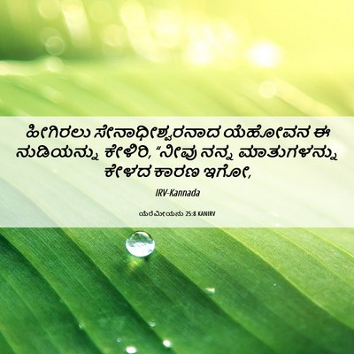 Picture 06 - ಯೆರೆಮೀಯನು 25:8 KANIRV - ಹೀಗಿರಲು - Bible Verse Picture