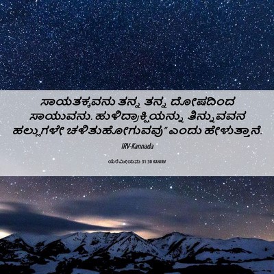 Picture 06 - ಯೆರೆಮೀಯನು 31:30 KANIRV - ಸಾಯತಕ್ಕವನು ತನ್ನ - Bible Verse Picture