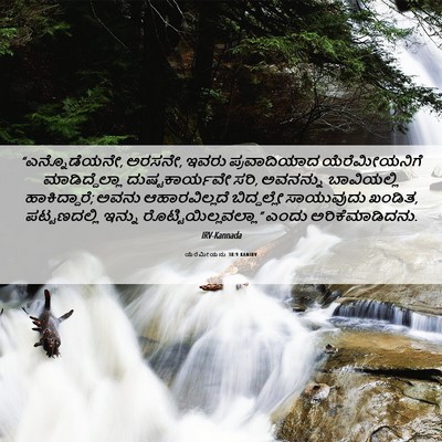 Picture 06 - ಯೆರೆಮೀಯನು 38:9 KANIRV - “ಎನ್ನೊಡೆಯನೇ, - Bible Verse Picture