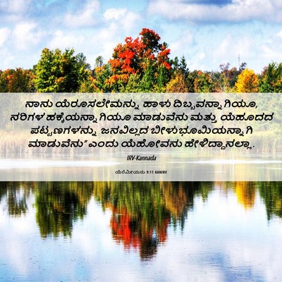 Picture 06 - ಯೆರೆಮೀಯನು 9:11 KANIRV - ನಾನು ಯೆರೂಸಲೇಮನ್ನು - Bible Verse Picture