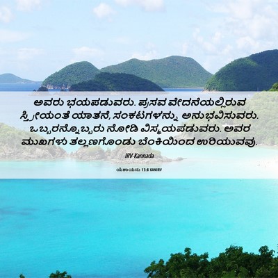 Picture 06 - ಯೆಶಾಯನು 13:8 KANIRV - ಅವರು ಭಯಪಡುವರು. - Bible Verse Picture