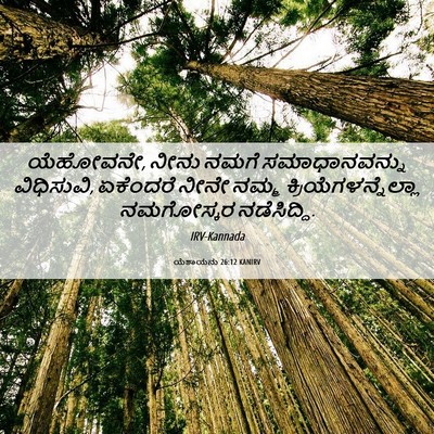 Picture 06 - ಯೆಶಾಯನು 26:12 KANIRV - ಯೆಹೋವನೇ, ನೀನು ನಮಗೆ - Bible Verse Picture