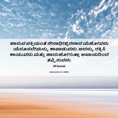 Picture 06 - ಯೆಶಾಯನು 31:5 KANIRV - ಹಾರುವ ಪಕ್ಷಿಯಂತೆ - Bible Verse Picture