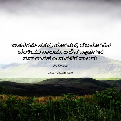 Picture 06 - ಯೆಶಾಯನು 40:16 KANIRV - (ಆತನಿಗರ್ಪಿಸತಕ್ಕ) - Bible Verse Picture