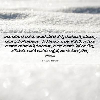 Picture 06 - ಯೆಶಾಯನು 42:25 KANIRV - ಆದುದರಿಂದ ಆತನು ಅವರ - Bible Verse Picture
