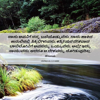 Picture 06 - ಯೆಹೆಜ್ಕೇಲನು 12:13 KANIRV - ನಾನು ಅವನಿಗೆ ನನ್ನ - Bible Verse Picture