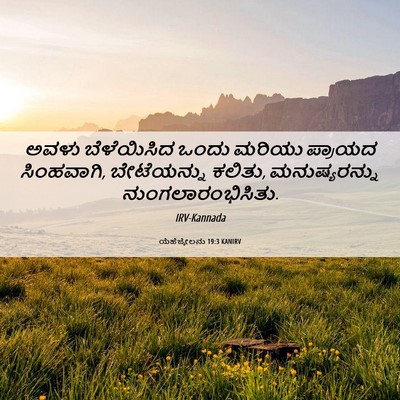 Picture 06 - ಯೆಹೆಜ್ಕೇಲನು 19:3 KANIRV - ಅವಳು ಬೆಳೆಯಿಸಿದ - Bible Verse Picture