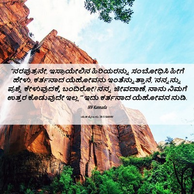 Picture 06 - ಯೆಹೆಜ್ಕೇಲನು 20:3 KANIRV - “ನರಪುತ್ರನೇ, - Bible Verse Picture