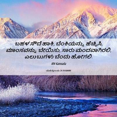 Picture 06 - ಯೆಹೆಜ್ಕೇಲನು 24:10 KANIRV - ಬಹಳ ಸೌದೆ ಹಾಕಿ, - Bible Verse Picture
