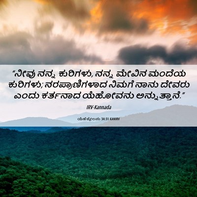 Picture 06 - ಯೆಹೆಜ್ಕೇಲನು 34:31 KANIRV - “ನೀವು ನನ್ನ - Bible Verse Picture