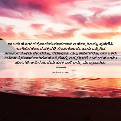 Picture 06 - ಯೆಹೆಜ್ಕೇಲನು 46:2 KANIRV - ರಾಜನು ಹೊರಗಿನ - Bible Verse Picture
