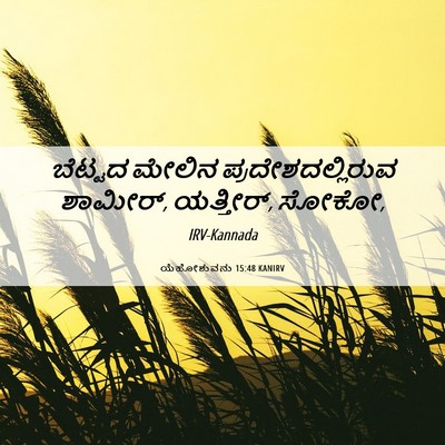 Picture 06 - ಯೆಹೋಶುವನು 15:48 KANIRV - ಬೆಟ್ಟದ ಮೇಲಿನ - Bible Verse Picture