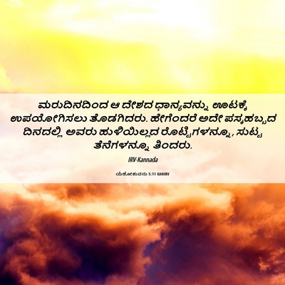 Picture 06 - ಯೆಹೋಶುವನು 5:11 KANIRV - ಮರುದಿನದಿಂದ ಆ ದೇಶದ - Bible Verse Picture
