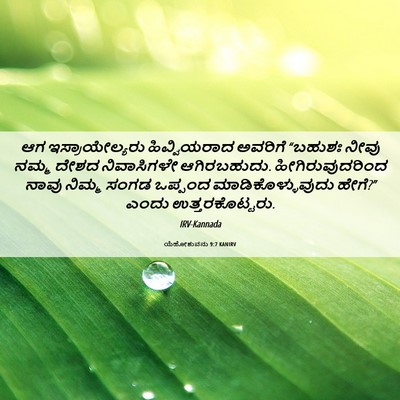 Picture 06 - ಯೆಹೋಶುವನು 9:7 KANIRV - ಆಗ ಇಸ್ರಾಯೇಲ್ಯರು - Bible Verse Picture
