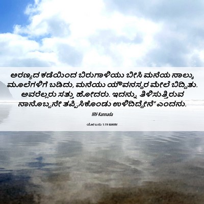 Picture 06 - ಯೋಬನು 1:19 KANIRV - ಅರಣ್ಯದ ಕಡೆಯಿಂದ - Bible Verse Picture