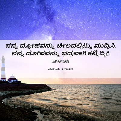 Picture 06 - ಯೋಬನು 14:17 KANIRV - ನನ್ನ ದ್ರೋಹವನ್ನು - Bible Verse Picture