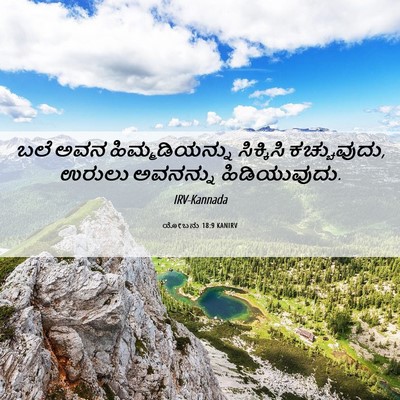 Picture 06 - ಯೋಬನು 18:9 KANIRV - ಬಲೆ ಅವನ - Bible Verse Picture
