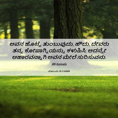 Picture 06 - ಯೋಬನು 20:23 KANIRV - ಅವನ ಹೊಟ್ಟೆ - Bible Verse Picture