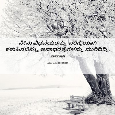 Picture 06 - ಯೋಬನು 22:9 KANIRV - ನೀನು ವಿಧವೆಯರನ್ನು - Bible Verse Picture