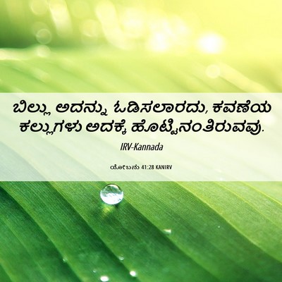 Picture 06 - ಯೋಬನು 41:28 KANIRV - ಬಿಲ್ಲು ಅದನ್ನು - Bible Verse Picture
