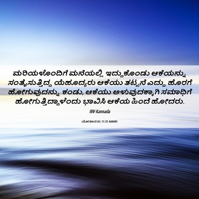Picture 06 - ಯೋಹಾನನು 11:31 KANIRV - ಮರಿಯಳೊಂದಿಗೆ - Bible Verse Picture