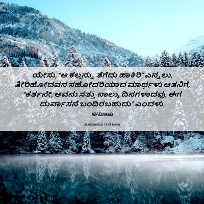 Picture 06 - ಯೋಹಾನನು 11:39 KANIRV - ಯೇಸು, “ಆ ಕಲ್ಲನ್ನು - Bible Verse Picture