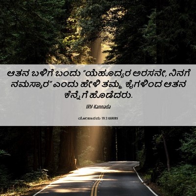 Picture 06 - ಯೋಹಾನನು 19:3 KANIRV - ಆತನ ಬಳಿಗೆ ಬಂದು - Bible Verse Picture