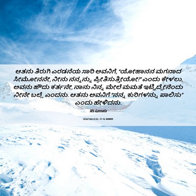Picture 06 - ಯೋಹಾನನು 21:16 KANIRV - ಆತನು ತಿರುಗಿ - Bible Verse Picture