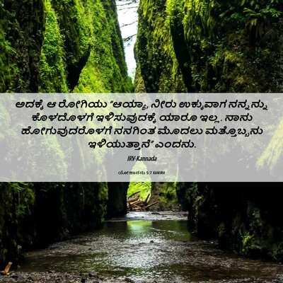 Picture 06 - ಯೋಹಾನನು 5:7 KANIRV - ಅದಕ್ಕೆ ಆ ರೋಗಿಯು - Bible Verse Picture