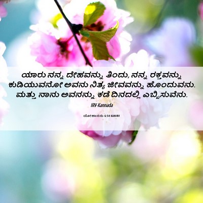 Picture 06 - ಯೋಹಾನನು 6:54 KANIRV - ಯಾರು ನನ್ನ - Bible Verse Picture