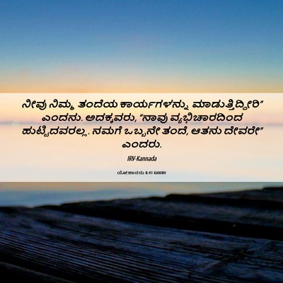 Picture 06 - ಯೋಹಾನನು 8:41 KANIRV - ನೀವು ನಿಮ್ಮ ತಂದೆಯ - Bible Verse Picture