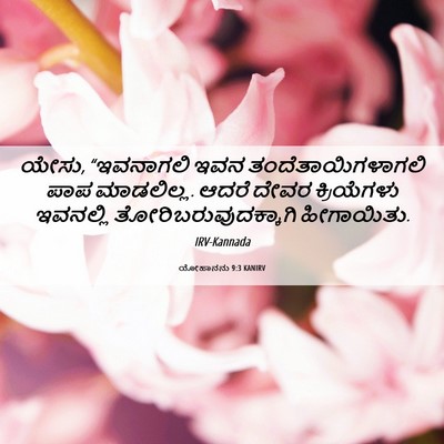 Picture 06 - ಯೋಹಾನನು 9:3 KANIRV - ಯೇಸು, “ಇವನಾಗಲಿ ಇವನ - Bible Verse Picture