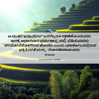 Picture 06 - ರೋಮಾಪುರದವರಿಗೆ 11:26 KANIRV - ಆ ನಂತರ ಇಸ್ರಾಯೇಲ್ - Bible Verse Picture