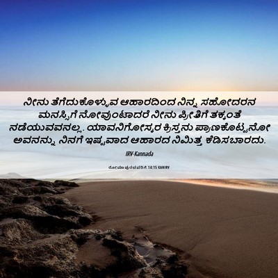 Picture 06 - ರೋಮಾಪುರದವರಿಗೆ 14:15 KANIRV - ನೀನು - Bible Verse Picture