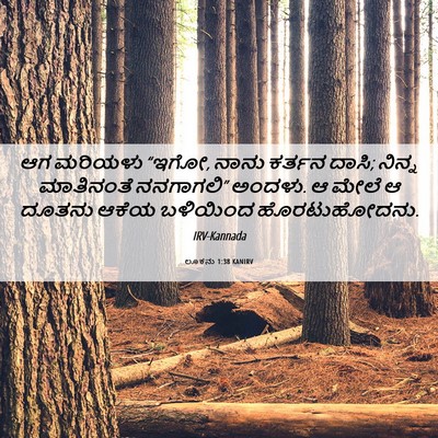 Picture 06 - ಲೂಕನು 1:38 KANIRV - ಆಗ ಮರಿಯಳು “ಇಗೋ, - Bible Verse Picture