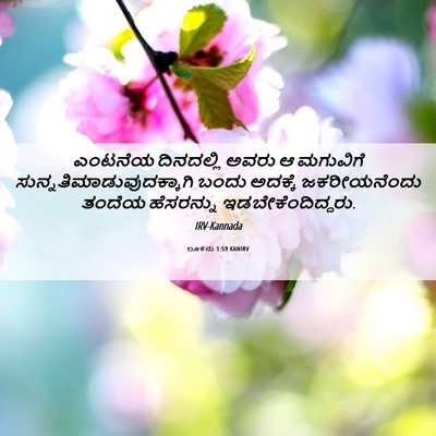 Picture 06 - ಲೂಕನು 1:59 KANIRV - ಎಂಟನೆಯ ದಿನದಲ್ಲಿ - Bible Verse Picture