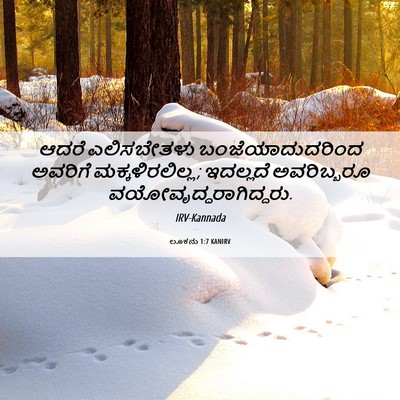 Picture 06 - ಲೂಕನು 1:7 KANIRV - ಆದರೆ ಎಲಿಸಬೇತಳು - Bible Verse Picture