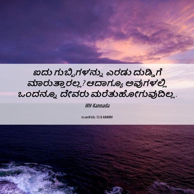 Picture 06 - ಲೂಕನು 12:6 KANIRV - ಐದು ಗುಬ್ಬಿಗಳನ್ನು - Bible Verse Picture
