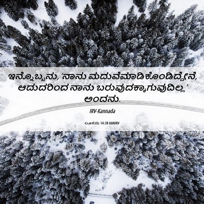Picture 06 - ಲೂಕನು 14:20 KANIRV - ಇನ್ನೊಬ್ಬನು, ‘ನಾನು - Bible Verse Picture