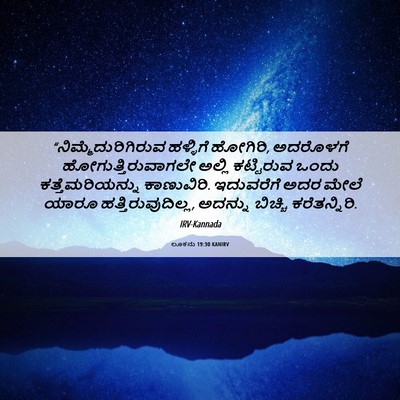 Picture 06 - ಲೂಕನು 19:30 KANIRV - “ನಿಮ್ಮೆದುರಿಗಿರುವ - Bible Verse Picture
