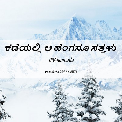 Picture 06 - ಲೂಕನು 20:32 KANIRV - ಕಡೆಯಲ್ಲಿ ಆ ಹೆಂಗಸೂ - Bible Verse Picture