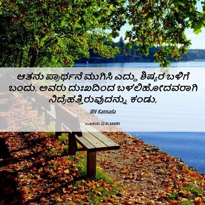 Picture 06 - ಲೂಕನು 22:45 KANIRV - ಆತನು ಪ್ರಾರ್ಥನೆ - Bible Verse Picture